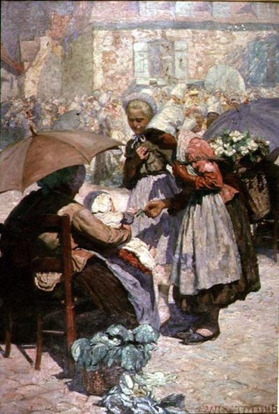 Día de mercado, Etaples de William Holt Yates Titcomb